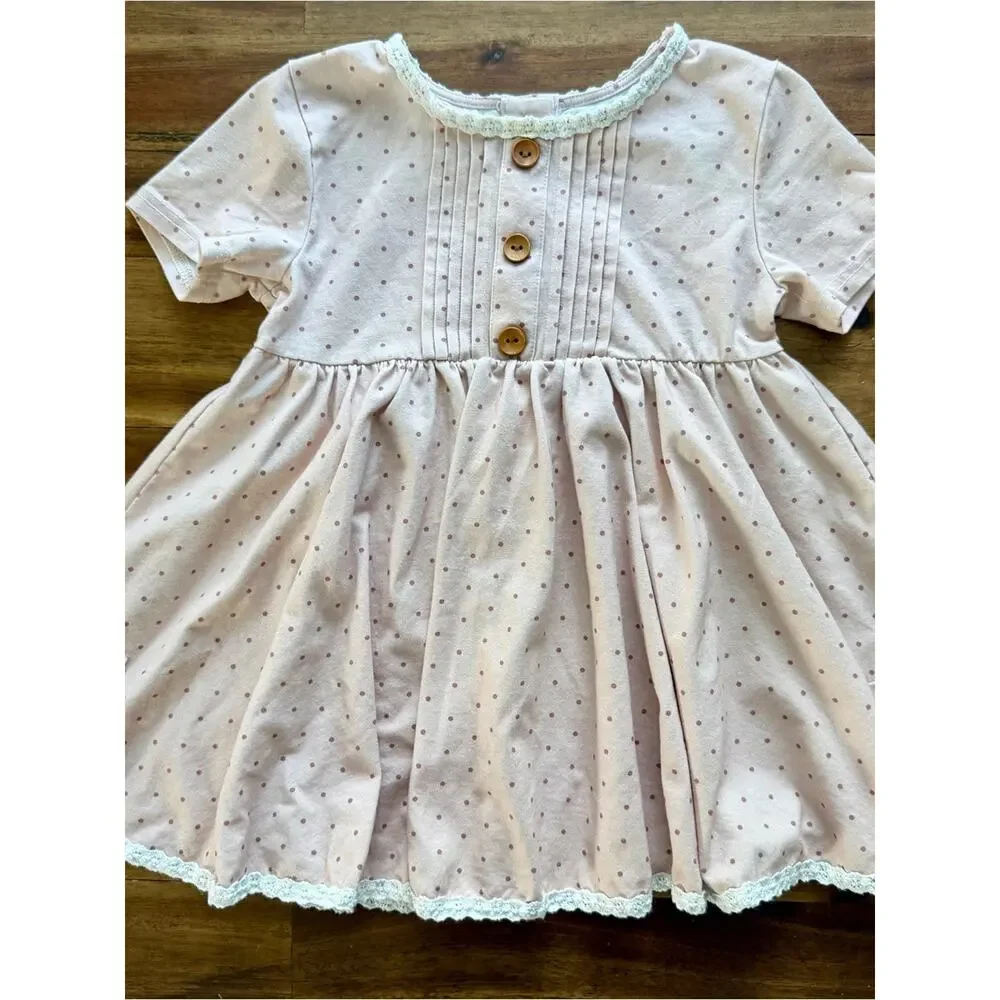 SweetHoney Girls Out To Play Set Soft Plum Dot 4T Knit Short Sleeve Shorts